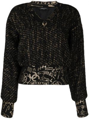 Tvīda džemperis ar apdruku Chanel Pre-owned