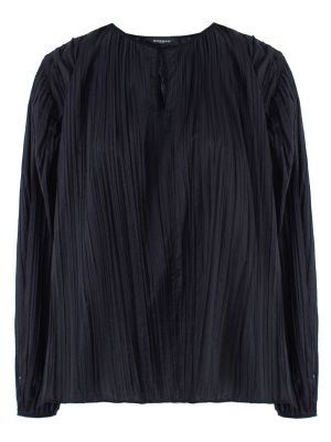 Черная плиссированная блузка Rochas