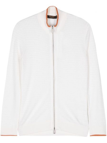 Cardigan long fermeture éclair Moorer blanc