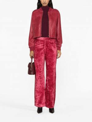 Manšestrové rovné kalhoty Isabel Marant růžové