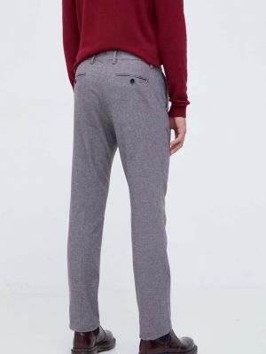 Jednobarevné kalhoty Tommy Hilfiger šedé