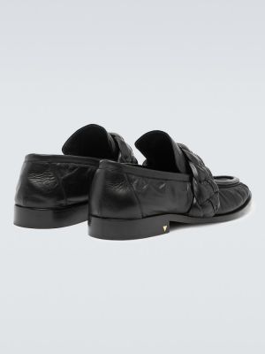 Kožené loafers Bottega Veneta černé