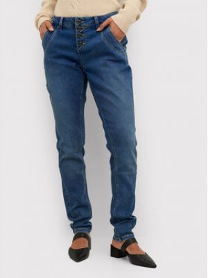 Priliehavé džínsy s rovným strihom Cream modrá
