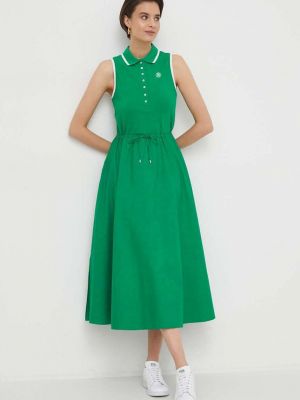 Midi šaty Tommy Hilfiger zelené