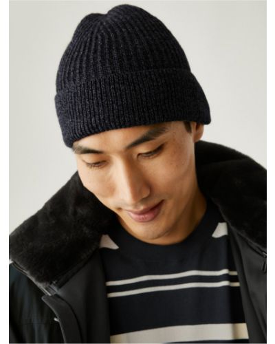 Pletený pletený čepice Marks & Spencer modrý