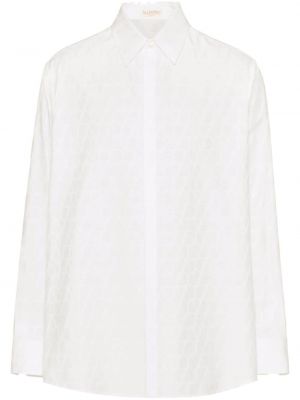 Памучна риза Valentino Garavani бяло