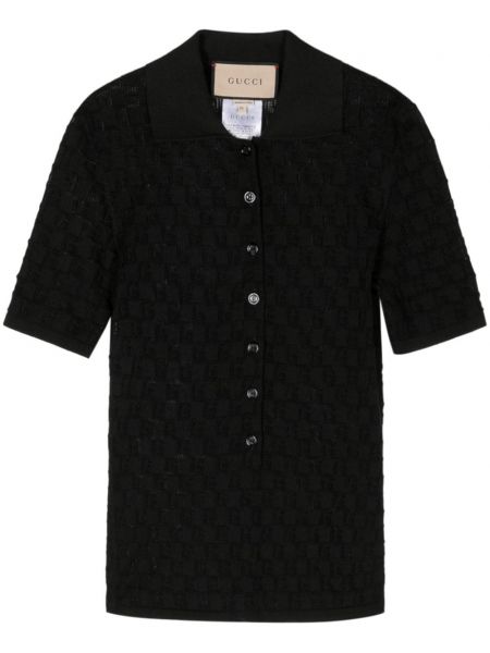 Poloshirt med print Gucci sort