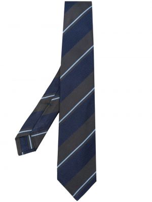 Pruhovaná hedvábná kravata Kiton modrá