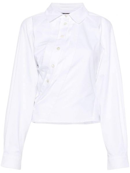 Asimetriška medvilninė marškiniai Jade Cropper balta