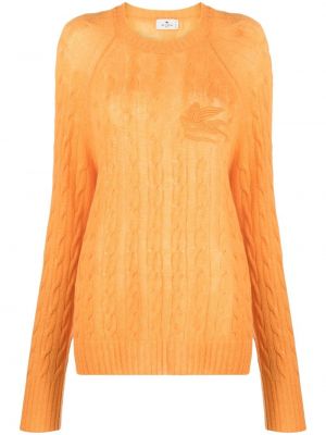 Siuvinėtas megztinis Etro oranžinė