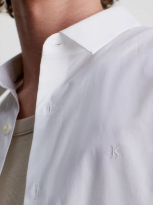 Rifľová košeľa Calvin Klein Jeans biela