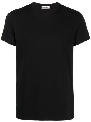 Camiseta slim fit de cuello redondo Jil Sander negro