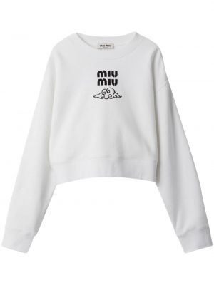Sweatshirt mit stickerei aus baumwoll Miu Miu