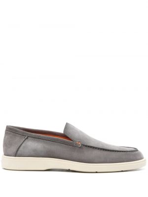 Pantofi loafer din piele de căprioară cu gradient Santoni gri