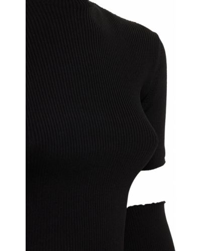 От вискоза памучен пуловер Balenciaga черно