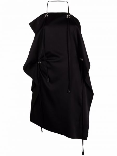 Vestido de cóctel drapeado Givenchy negro