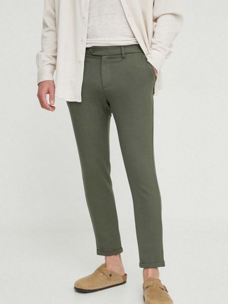 Jednobarevné kalhoty Les Deux zelené
