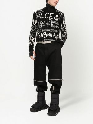 Rovné kalhoty na zip Dolce & Gabbana černé