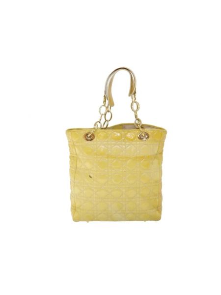 Bolso shopper de cuero Dior Vintage amarillo