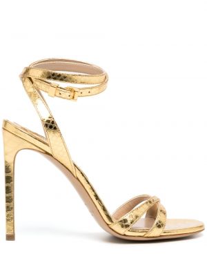 Sandale din piele cu cataramă din piele Michael Kors Collection auriu