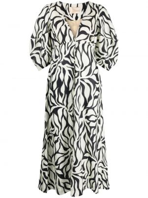 Kleid mit geknöpfter mit print mit v-ausschnitt Cala De La Cruz