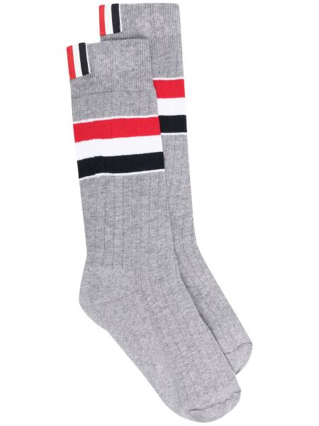Чорапи на райета Thom Browne сиво