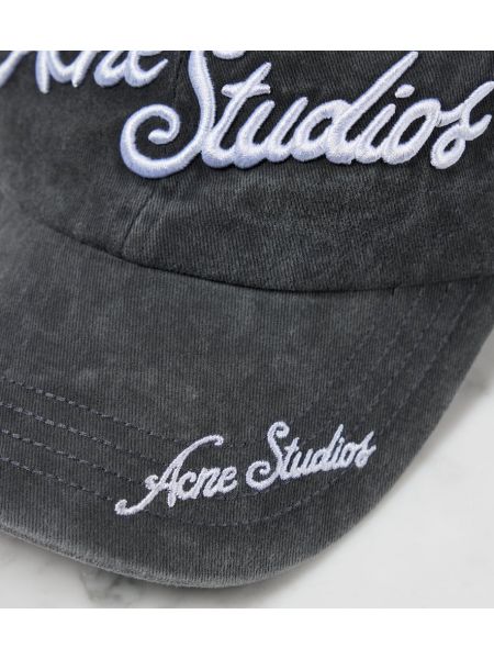 Cap mit stickerei aus baumwoll Acne Studios schwarz