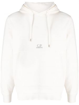 Hoodie med broderi C.p. Company vit