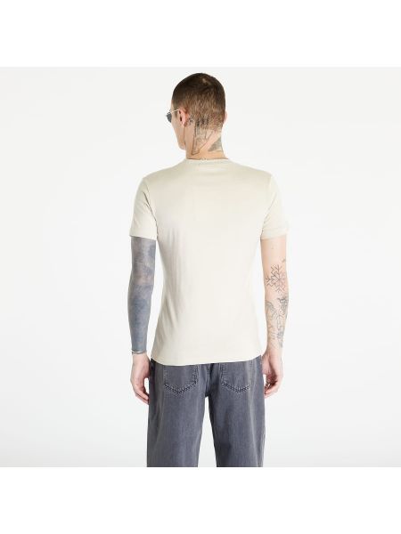 Průsvitné pruhované tričko Calvin Klein Jeans béžové
