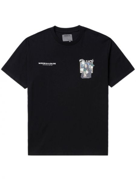 Βαμβακερή μπλούζα με σχέδιο Musium Div. μαύρο