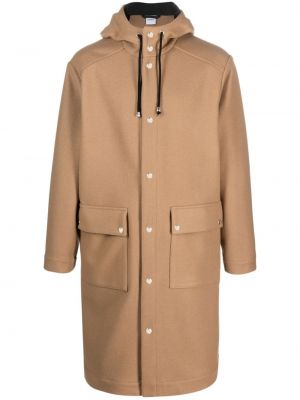 Pletený kabát s knoflíky s kapucí Aspesi hnědý