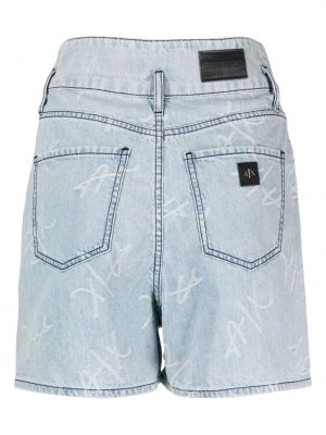 Shorts en jean à imprimé Armani Exchange bleu