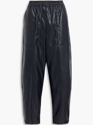 Кожаные брюки слим из искусственной кожи 3.1 Phillip Lim синие