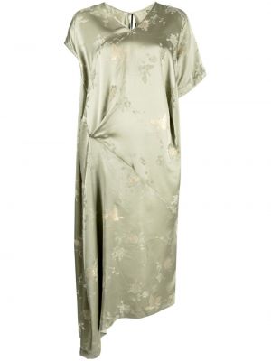 Rochie din jacard asimetrică Uma Wang verde