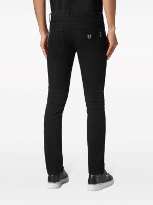 Skinny džíny s nízkým pasem Philipp Plein černé