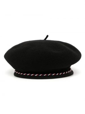 Vlnená baretka s mašľou Bode čierna