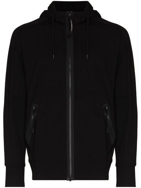 Mikina s kapucí na zip C.p. Company černá