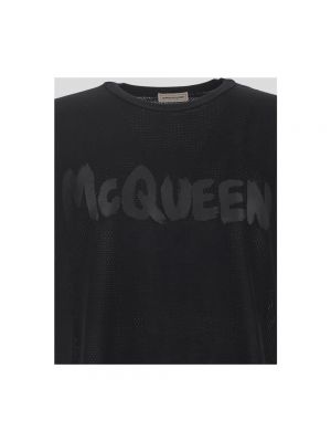 Camiseta de malla Alexander Mcqueen negro