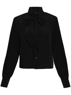 Копринена блуза Wardrobe.nyc черно