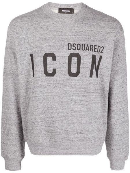 Trykt bomull sweatshirt Dsquared2 grå