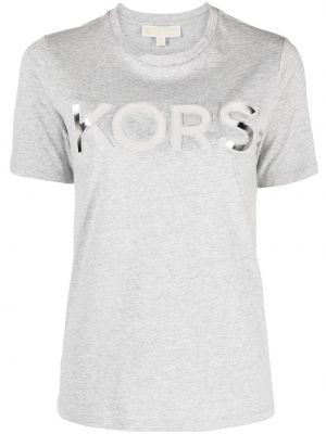 Памучна тениска Michael Michael Kors сиво