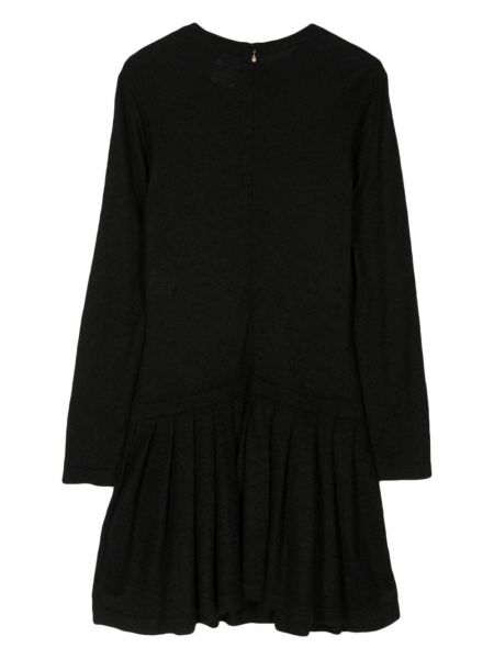 Dzianinowa sukienka z perełkami Chanel Pre-owned czarna