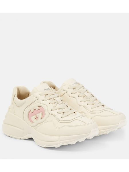 Δερμάτινα sneakers Gucci Rhyton λευκό