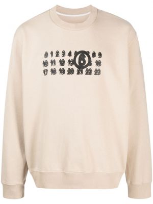Sweatshirt mit rundem ausschnitt Mm6 Maison Margiela beige