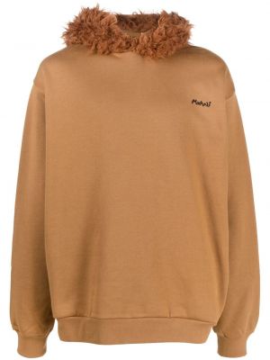Siuvinėtas džemperis su gobtuvu Marni ruda