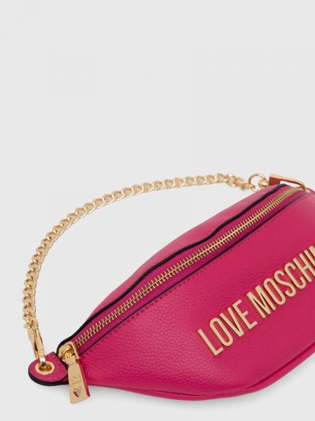 Шкіряний ремінь Love Moschino рожевий