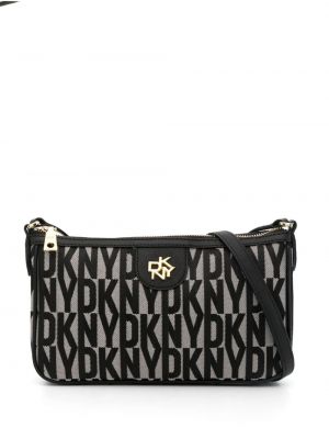 Crossbody väska i jacquard Dkny svart