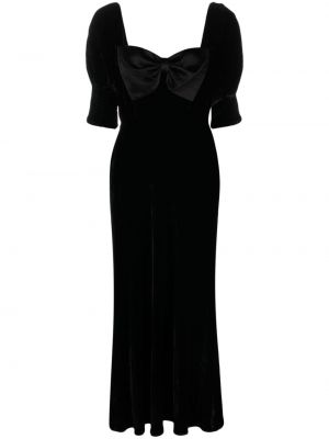 Вечерна рокля с панделка Rixo черно