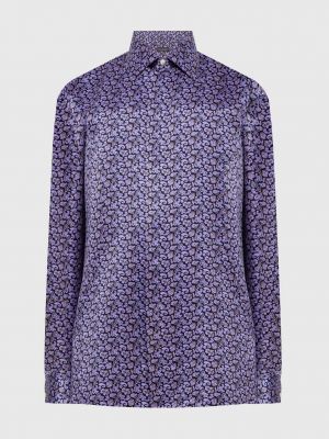 Шелковая рубашка Stefano Ricci фиолетовая