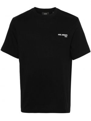 Raštuotas medvilninis marškinėliai Axel Arigato juoda
